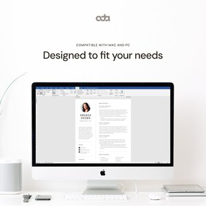 Minimalist Resume Template for Word, Project Manager CV with Photo, Cover Letter, Job Application, Marketing Resume, Teacher CV