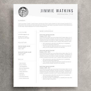 Minimalistische cv-sjabloon met foto, sollicitatiebrief (DOCx)