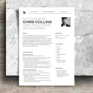 Szablon CV dla informatyka, CV naukowca ds. danych, programisty (Word, Pages, Canva)