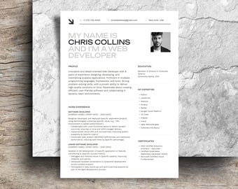 IT Resume Template, Data Scientist CV, Developer (Word, Pages, Canva)