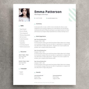 Modello di curriculum IT con foto, CV per sviluppatori, lettera di presentazione (DOCX)