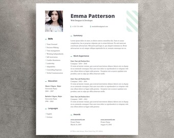 IT Resume Template with Photo, Developer CV, Cover Letter (DOCX)
