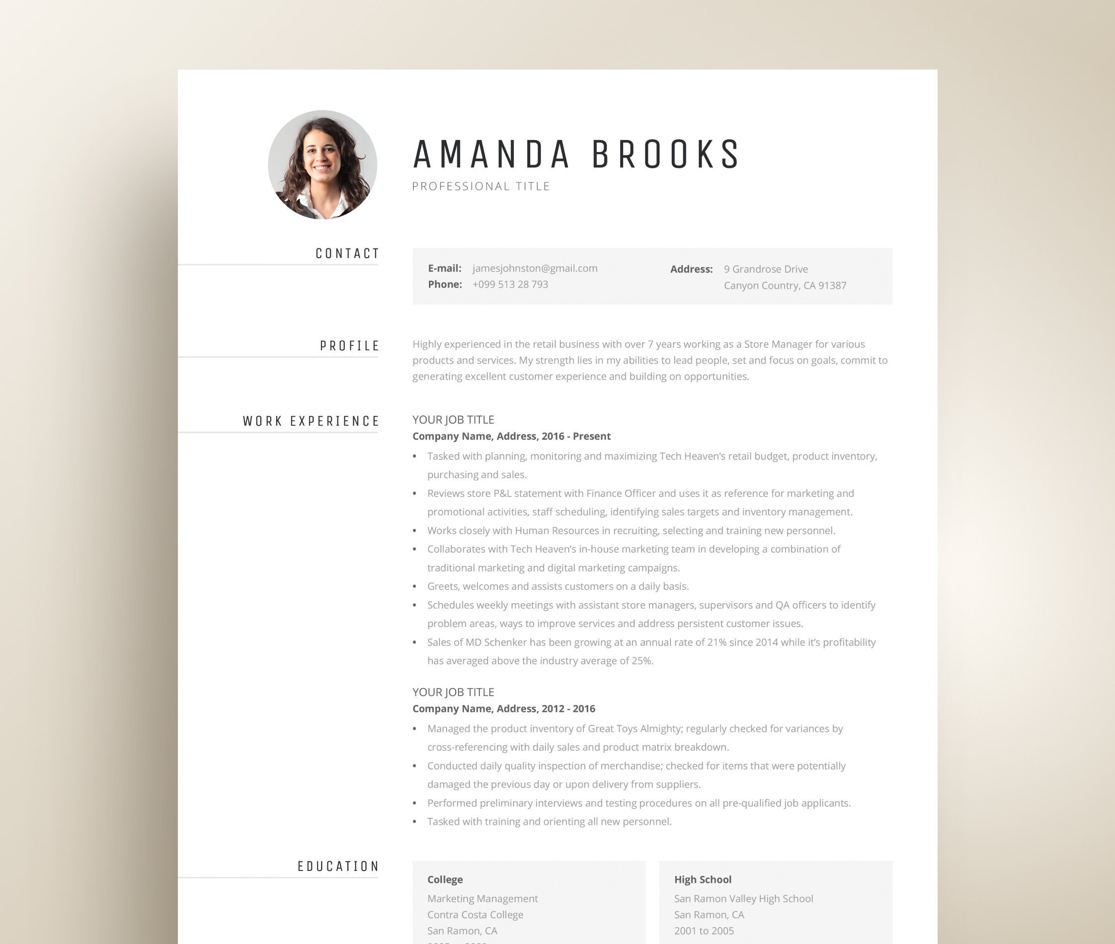 Notion CV Template. Cv 0.1