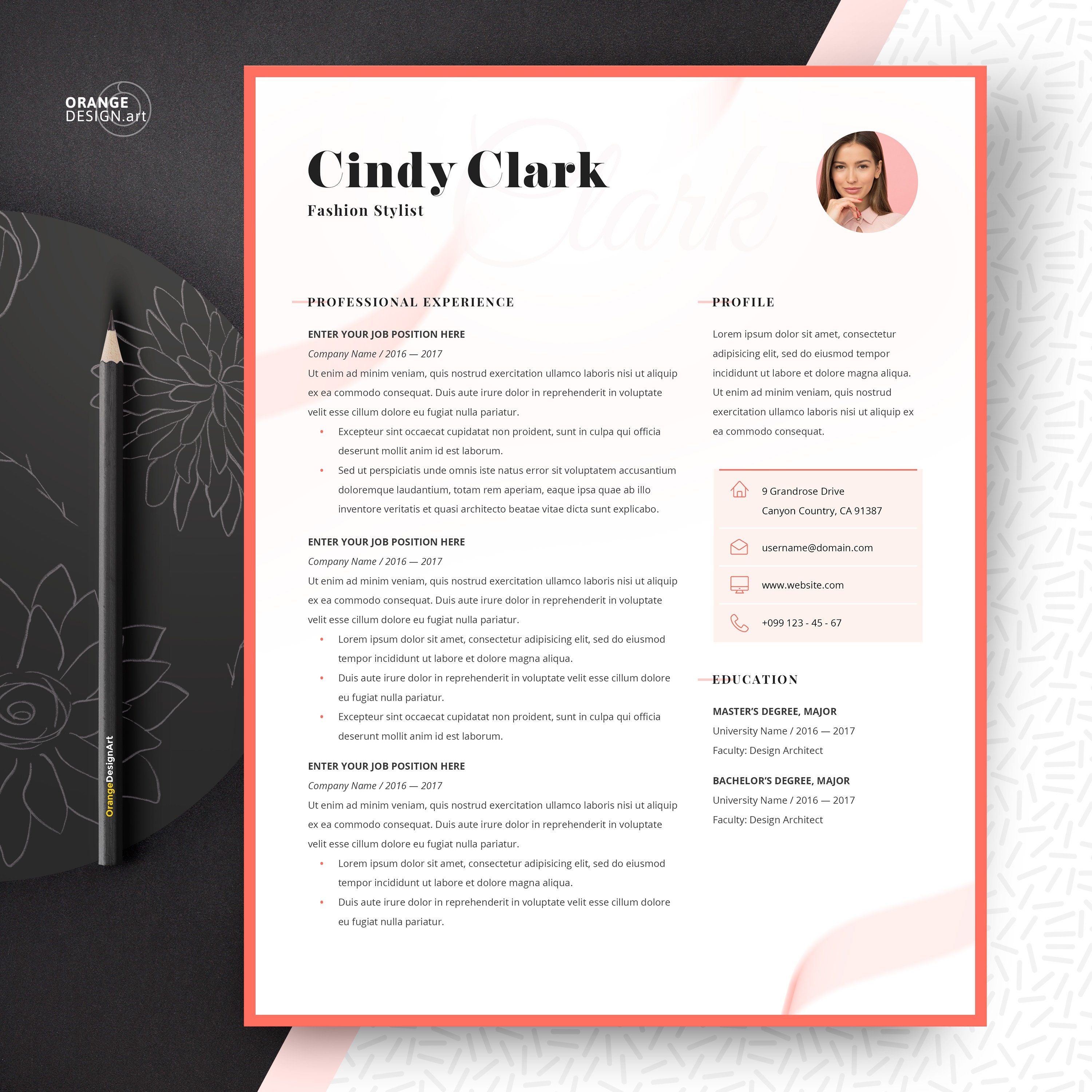 Fashion designer resume template - klotrek