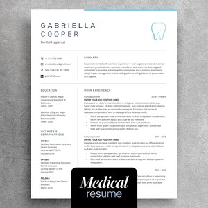 Dental Resume Template, Cover Letter & Reference (DOCx)