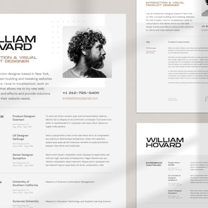 Modern Resume Template for Word and Canva | Creative Resume with photo | Professional CV Template for Designer | Editable Resume