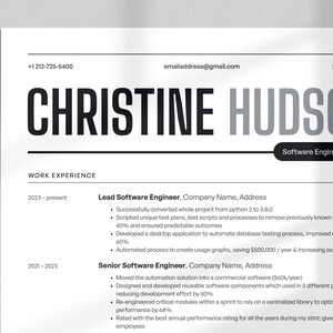 Moder Engineering Cv Modern Engineer Resume Template: Bold CV Design for Canva - Etsy