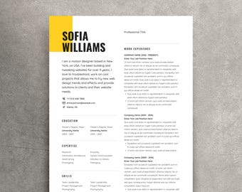 Modern Resume Template with Cover Letter (Digital Download)