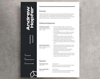 Modern Resume Template, Creative CV Design (DOCx)
