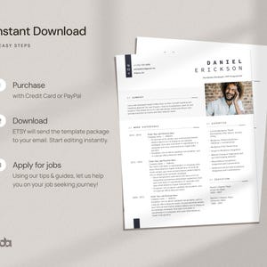 Developer Resume Template with Photo, IT Resume Word Template, Software Resume, Technology CV template, Professional Resume, Designer Resume
