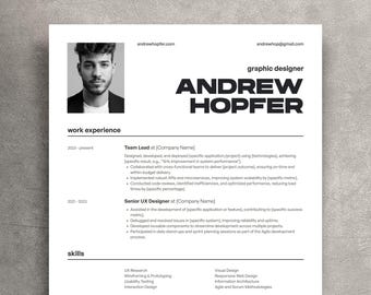 Modern Resume Template: Swiss Design for Mac Pages & Canva