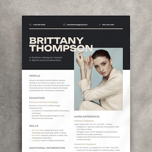 Modern & Creative Resume Template for Actor, Hairstylist, Artist or Designer, Canva Editable CV with Portfolio and Cover Letter, Mac Pages