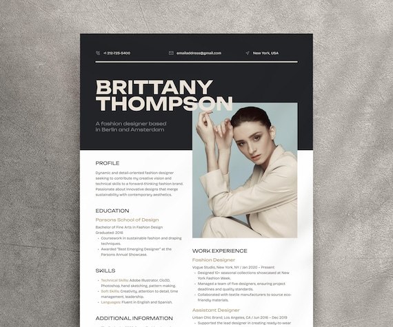 Modern Resume Template: Creative CV with Portfolio (Canva, Word)