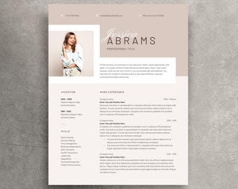 Plantilla de currículum profesional con foto, plantilla de CV moderna (DOCx, Canva)