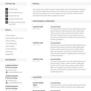 CV Template, Resume Template With Photo, Professional Resume Instant ...