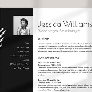 Hairstylist Resume Template Word, Makeup Resume with Photo, Beauty CV template, Professional Resume, Creative & Modern design, Actor Resume