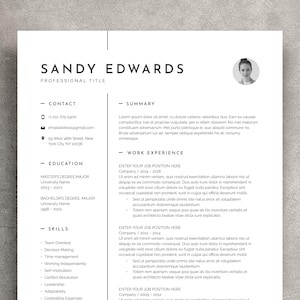 Professional Resume Template Word, Executive Resume With Photo, CV Template, Resume with Cover Letter, Medical CV Design, Instant Download