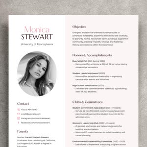 Pink Sorority Resume Canva, Cute Sorority Resume Template with photo, Rush resume template, Professional Sorority Recruitment, Resume Format