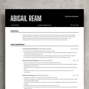 CV-mall för mjukvaruingenjör: Modern CV-design (Word, Canva, Pages)
