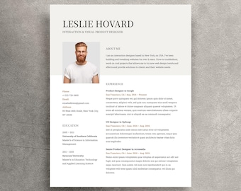 Modern Resume Template, Creative CV Design (DOCX)