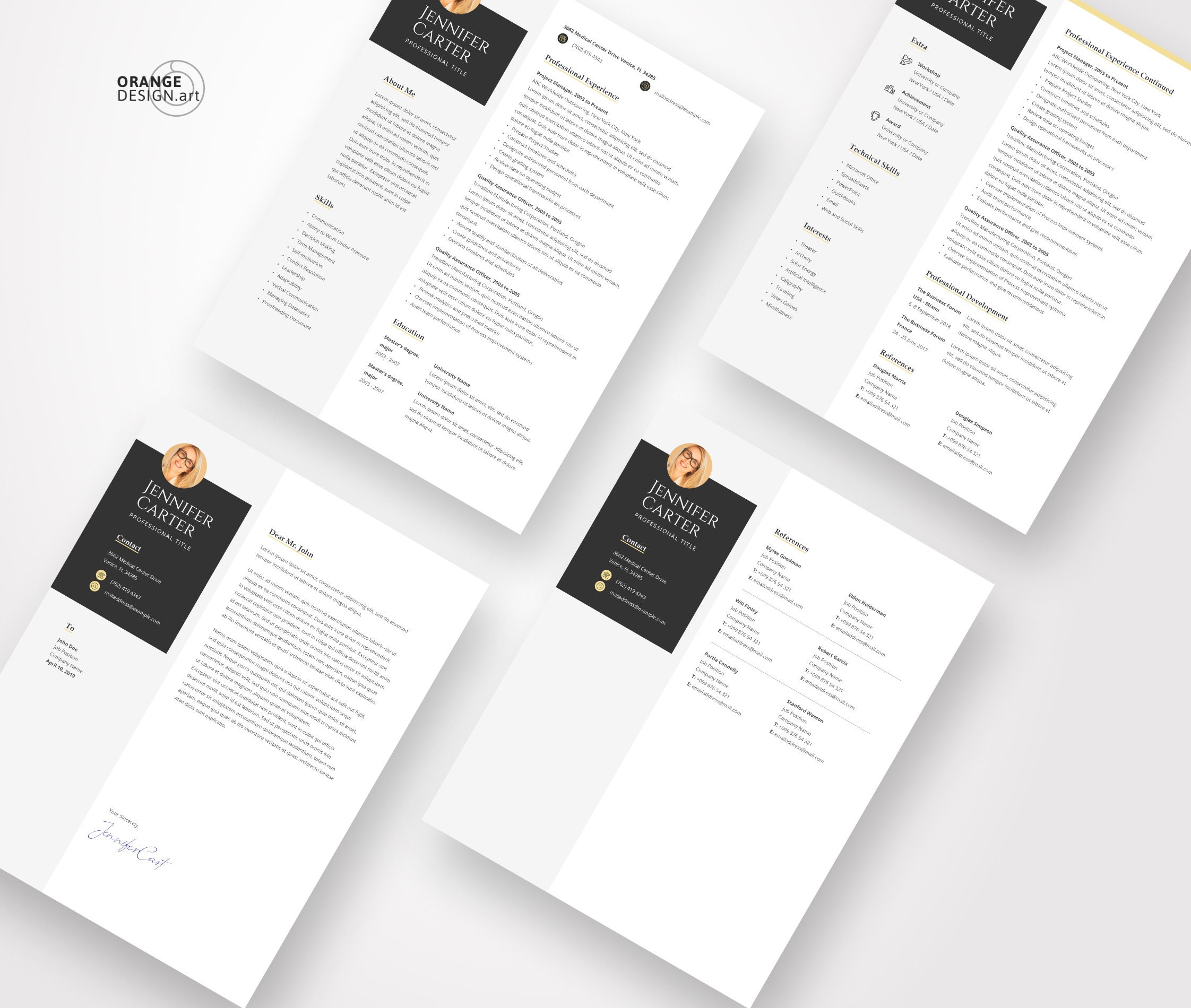 Modern Resume Template for Word, CV Design (digital Download) - Etsy