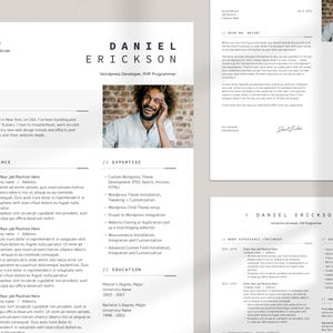 Developer Resume Template with Photo, IT Resume Word Template, Software Resume, Technology CV template, Professional Resume, Designer Resume