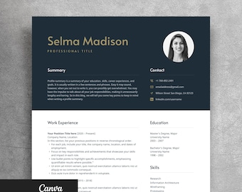 Canva Lebenslauf Vorlage, Professionelles Lebenslauf Design (Digitaler Download)