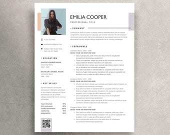 Modern Resume Template, Professional CV Design (Microsoft Word, Canva)