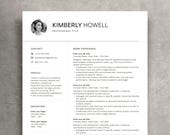 Minimalist Resume Template with Photo, Modern CV Design (Canva, Mac Pages)