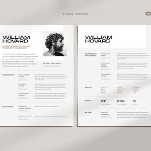 Modern Resume Template for Word and Canva | Creative Resume with photo | Professional CV Template for Designer | Editable Resume