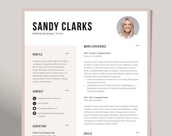 Professional Resume Template Word, Creative CV Template, Elegant Resume Template, Rush Resume, 2 Page Resume Template + Cover Letter