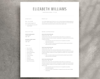 Moderne cv-sjabloon voor Word, professioneel cv-ontwerp (directe download)