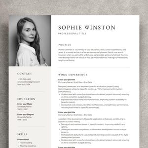 Canva Resume Template with photo, Cv Template Pages, Professional Resume Canva. Creative Resume Canva Template, Teacher Resume Layout Canva