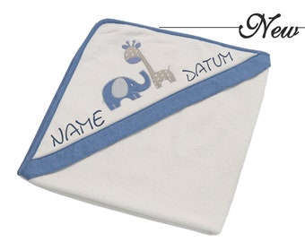 Hooded towel Max & Mila embroidered with name•100 x 100 cm•Gift for birth•Gift for baptism•Hooded towel with name•NeedleCat