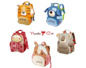 Sigikid children's backpack dog/pony/tiger/koala embroidered with name•Kindergarten backpack•Backpack for daycare center•Backpack with name