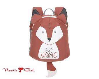 Kids backpack fox embroidered with name•CASUAL Tiny Backpack about friends fox•Kita backpack with name•Kids backpack personalized