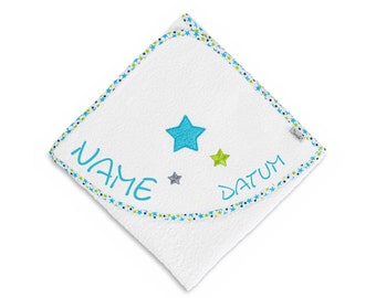 Sterntaler Kapuzenhandtuch Esel Erik  mit Name und optional Datum•100x100 cm•Geschenk zur Geburt•Geschenk zur Taufe•Baby Handtuch•NeedleCat