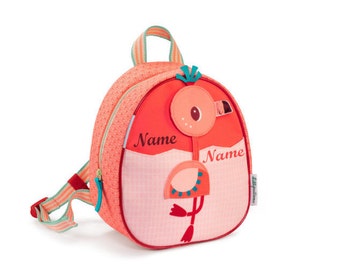 Lilliputiens Rucksack - Anaïs Flamingo bestickt mit Namen•Rucksack Mädchen•Rucksack für Kita•Geschenk zur Geburt•NeedleCat