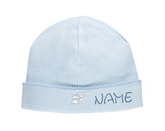 Emile et Rose Babymütze  Gr. 62 mit Namen bestickt•Geschenk zur Geburt•Baby-Beanie•Taufbekleidung•NeedleCat Stickatelier