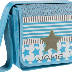 LÄSSIG Mini Messenger Starlight olive bestickt mit NameKindergartentasche personalisiertTasche für KitaGeschenk zur GeburtNeedleCat Bild 2