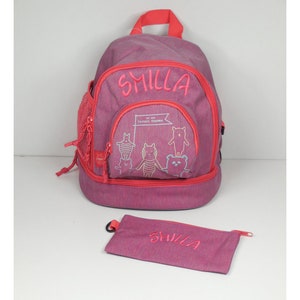 LÄSSIG Mini-Backpack-SET about friends bestickt mit NameMädchen Rucksack personalisiertRucksack für KitaGeschenk SchulanfangNeedleCat Bild 4