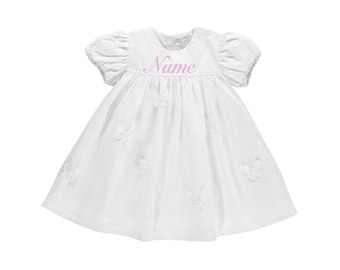 Emile et Rose Mia Baby Kleid 3-teilig, Gr. 62 bestickt mit Namen•Taufkleid•festliche Babykleidung•Needlecat Stickatelier