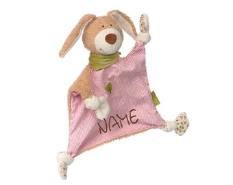 Sigikid sniffer cloth bunny green with name•Cuddly cloth embroidered•Gift for birth•Gift for baptism•NeedleCat