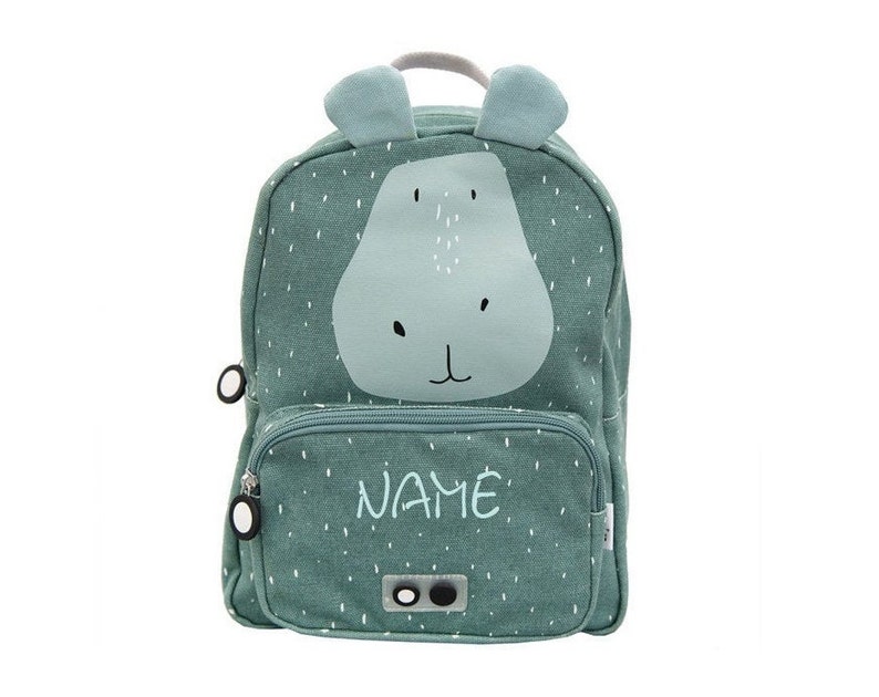 Backpack kindergarten embroidered with nametrixie backpack lion elephant & coKita backpack with namebackpack personalizedNeedleCat Hippo mit Name