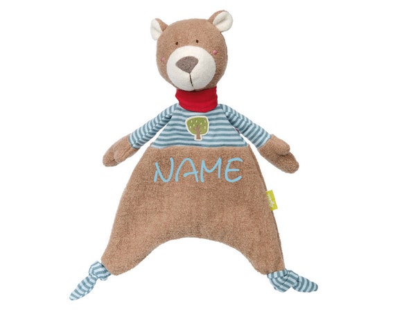 Baby Schmusetuch Frosch mit Namen bestickt Schnuffeltuch Kuscheltuch Geburt Tauf