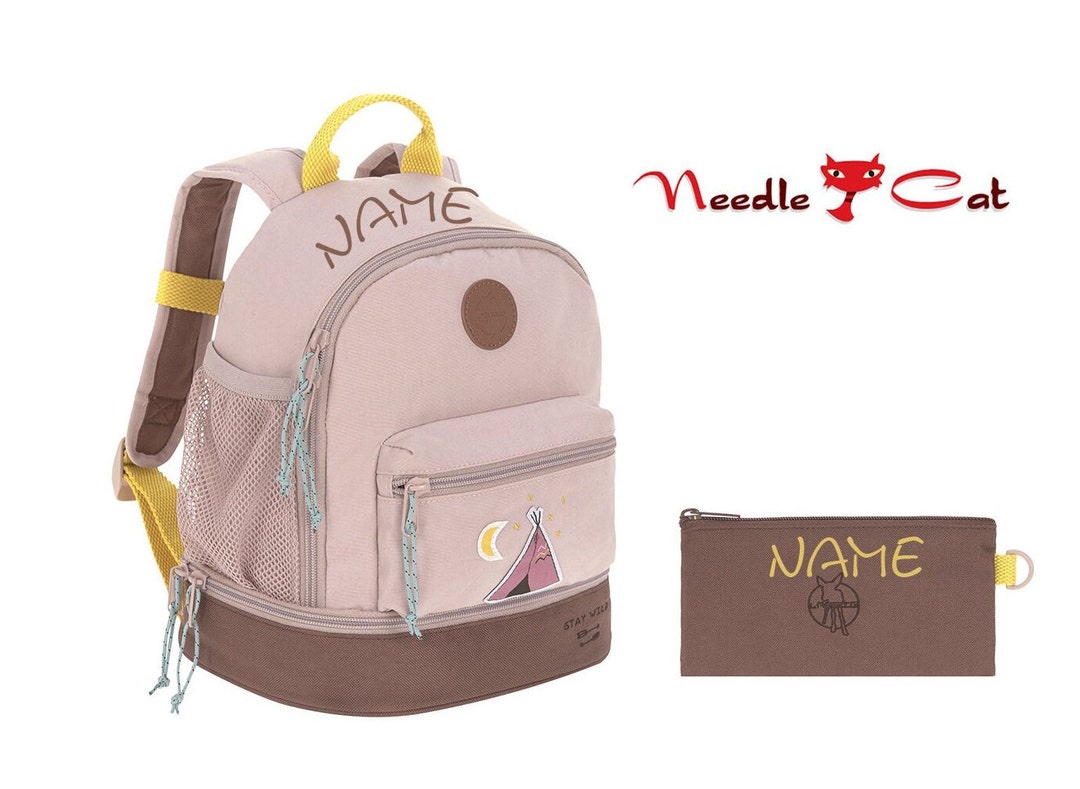 - Mini-backpack LÄSSIG With X Embroidered Name25 Bagbackpack Cm Studio 27 Tipi Embroidery Adventure Etsy Girlsneedlecat kindergarten