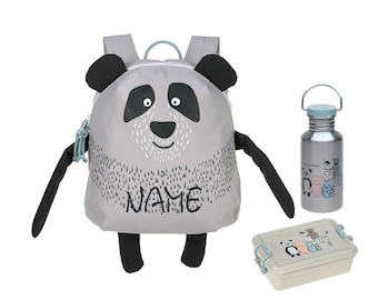 LÄSSIG Mini-Backpack SET Kinderrucksack Panda Pau - Backpack About Friends•Rucksack Kindergarten personalisiert•Kita Rucksack•NeedleCat