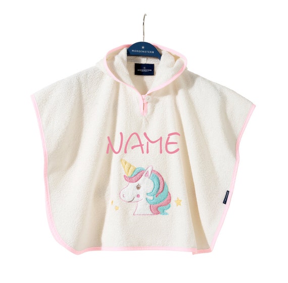 100/% algod/ón Morgenstern Poncho Infantil con Capucha X-Small Rosa