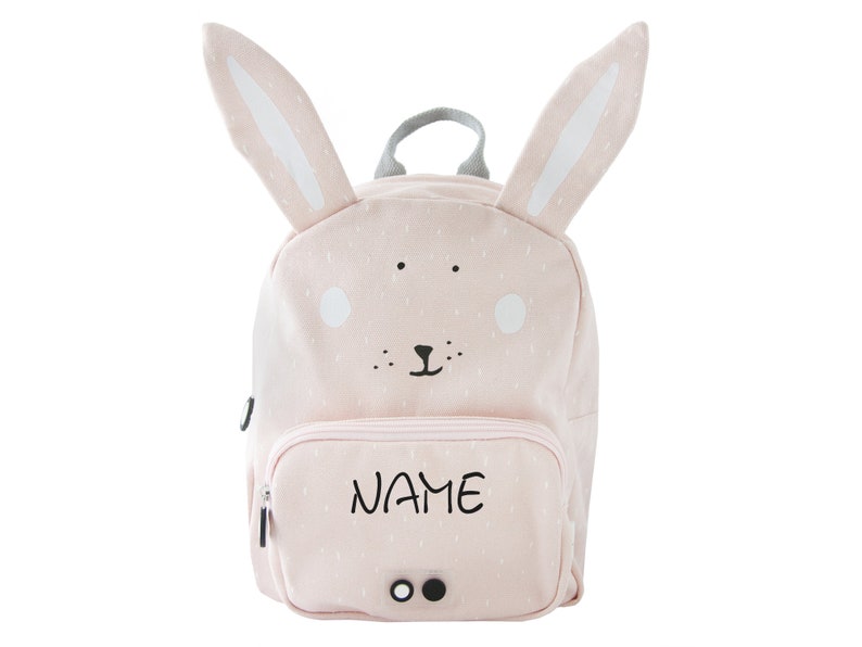 Backpack kindergarten embroidered with nametrixie backpack lion elephant & coKita backpack with namebackpack personalizedNeedleCat Hase mit Name