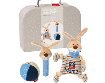 Sigikid Geschenk-SET Semmel Bunny mit Namensbestickung auf Schmusetuch•Geschenk zur Geburt•Geschenk zur Taufe•NeedleCat Stickatelier